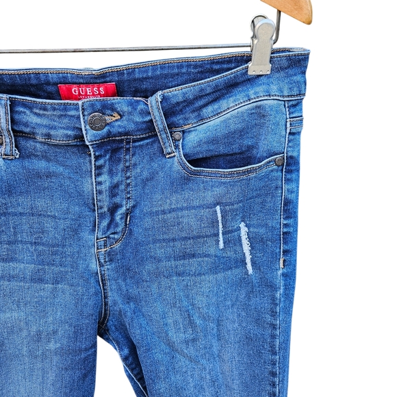 Guess Blue Ripped Skinny Jeans Women Size 31 - Picture 6 of 16